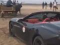 Застрявший в песке суперкар Ferrari вытаскивала пара волов