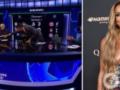 У ведущей Лиги чемпионов в прямом эфире порвалось платье и  выпала грудь .