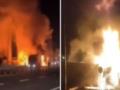 На границе Украины с Польшей вспыхнул пожар после удара по АЗС: в сети показали видео
