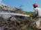 Пожар на мусорном полигоне в Мариуполе