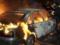 In Kiev, the car crashed into a pole and caught fire