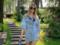 Lesya Nikityuk in a mini dress fell down the stairs